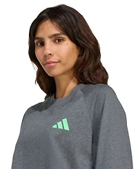 Adidas Women's Graphite Mercedes-amg Petronas F1 Team Premium Oversized Raglan Crop T-Shirt