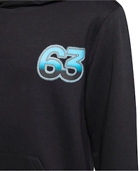 Adidas Big Boys and Girls George Russell Black Mercedes-amg Petronas F1 Team Driver Wear Graphic Pullover Hoodie