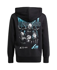 Adidas Big Boys and Girls George Russell Black Mercedes-amg Petronas F1 Team Driver Wear Graphic Pullover Hoodie