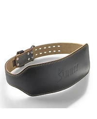 Sunny Health and Fitness Heavy-Duty 6" Leather Weightlifting Belt for Squats, Deadlifts, Powerlifting & Strength Training
