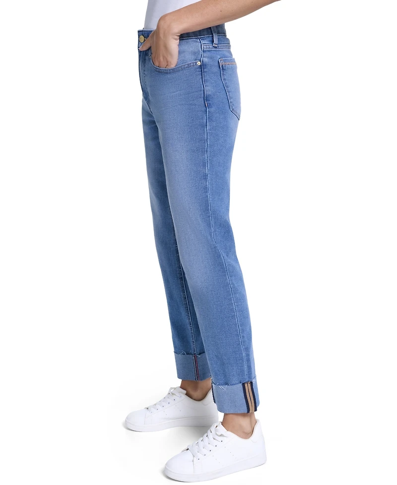 Nautica Women's Straight-Leg Cuffed-Ankle Jeans
