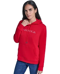 Nautica Women's Logo Graphic Fleece Hoodie