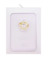 Unwritten Crystal Silver-Plated Trio Stacking Ring