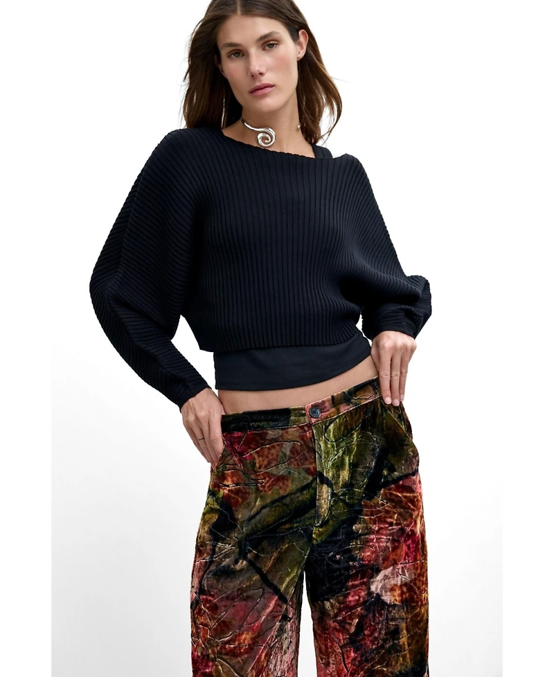 Desigual Women's M. C. Lacroix Wide-Leg Velvet Trousers