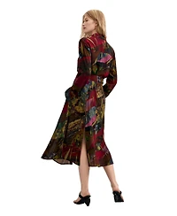 Desigual Women's Long-Sleeve Belted Midi Dress