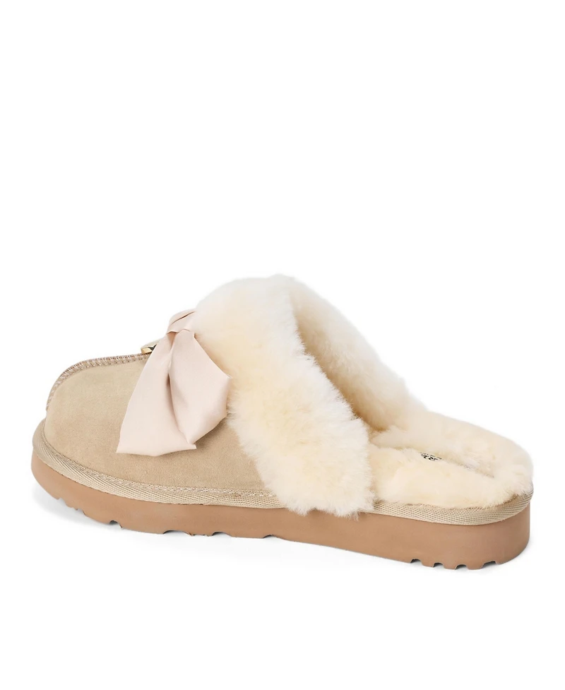 Dearfoams Women's Fireside by Sydney Dream Bow Scuff Slippers