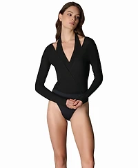 Donna Karan New York Women's Long-Sleeve V-Neck Bodysuit