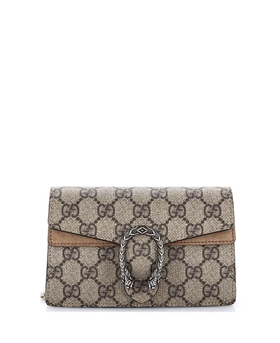 Pre-Owned Gucci Super Mini Dionysus Bag Gg Coated Canvas