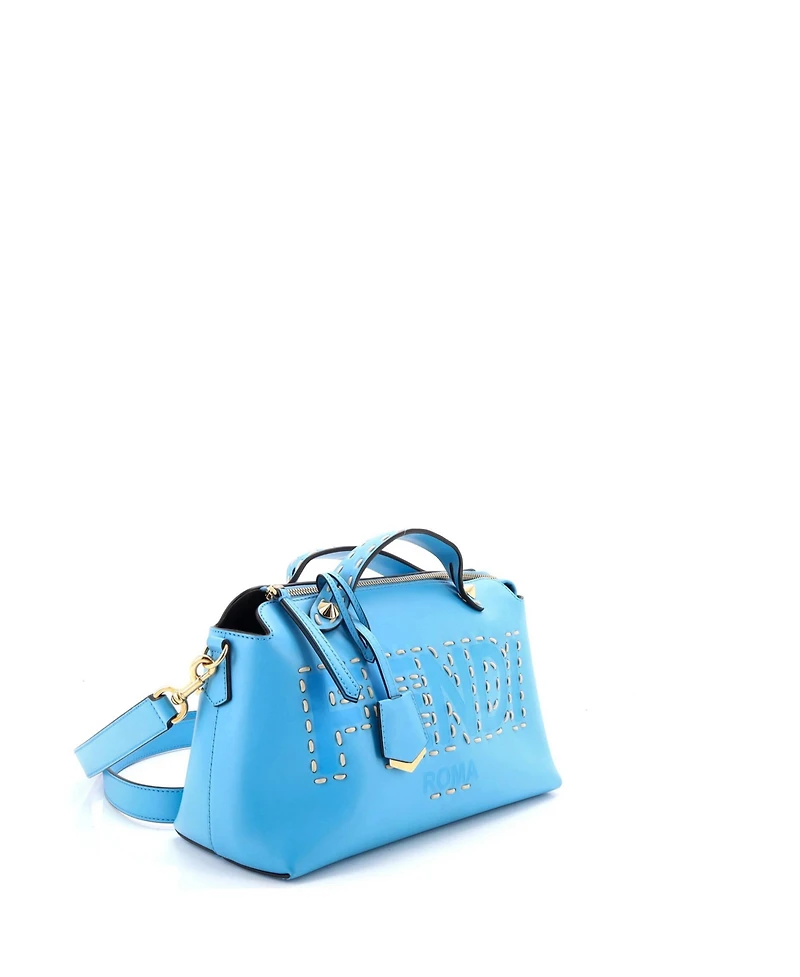 Pre-Owned Fendi Medium Logo By The Way Satchel Stitched Leather