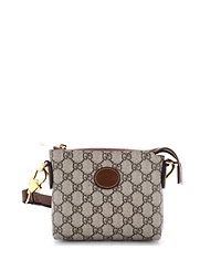 Pre-Owned Gucci Mini Interlocking G Patch Wristlet Messenger Bag Gg Coated Canvas