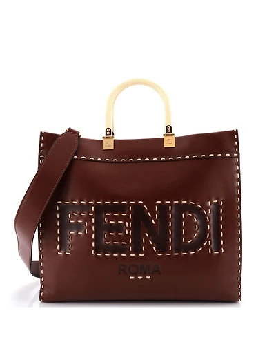 Pre-Owned Fendi Medium Sunshine Shopper Tote Leather