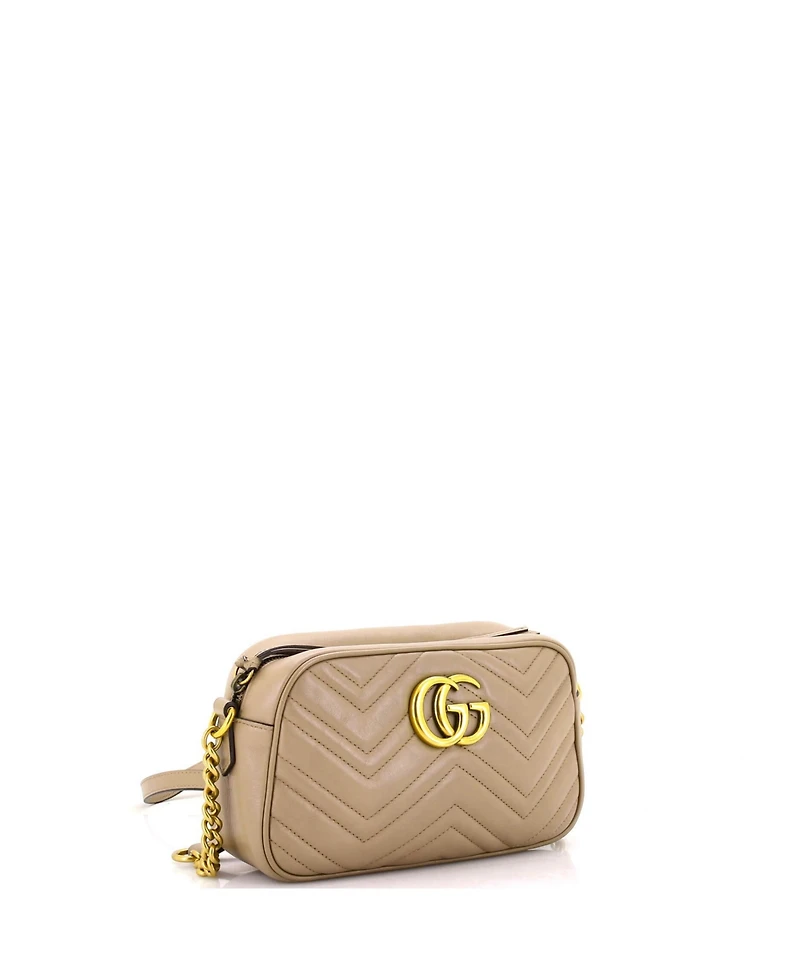 Pre-Owned Gucci Small Gg Marmont Shoulder Bag Matelasse Leather