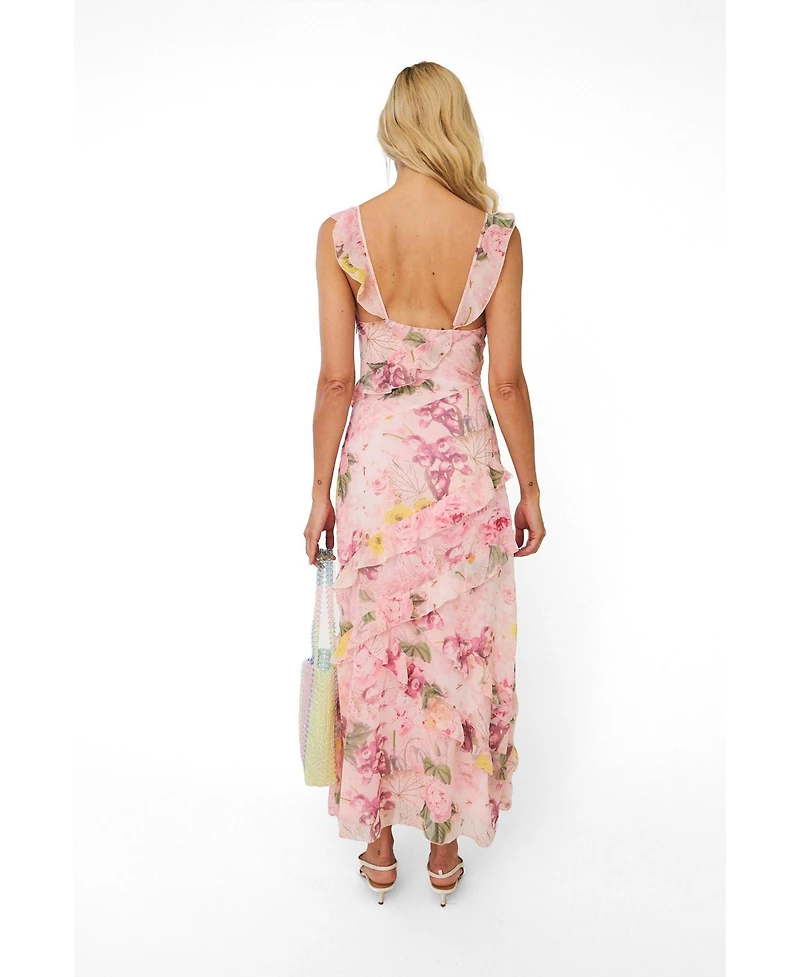 Cras Women's Levine Floral-Print Ruffle Maxi Dress