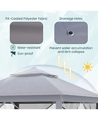Sugift 11 x 11 Feet 2-Tier Pop-Up Gazebo Tent Portable Canopy Shelter With Carry Bag And Mesh