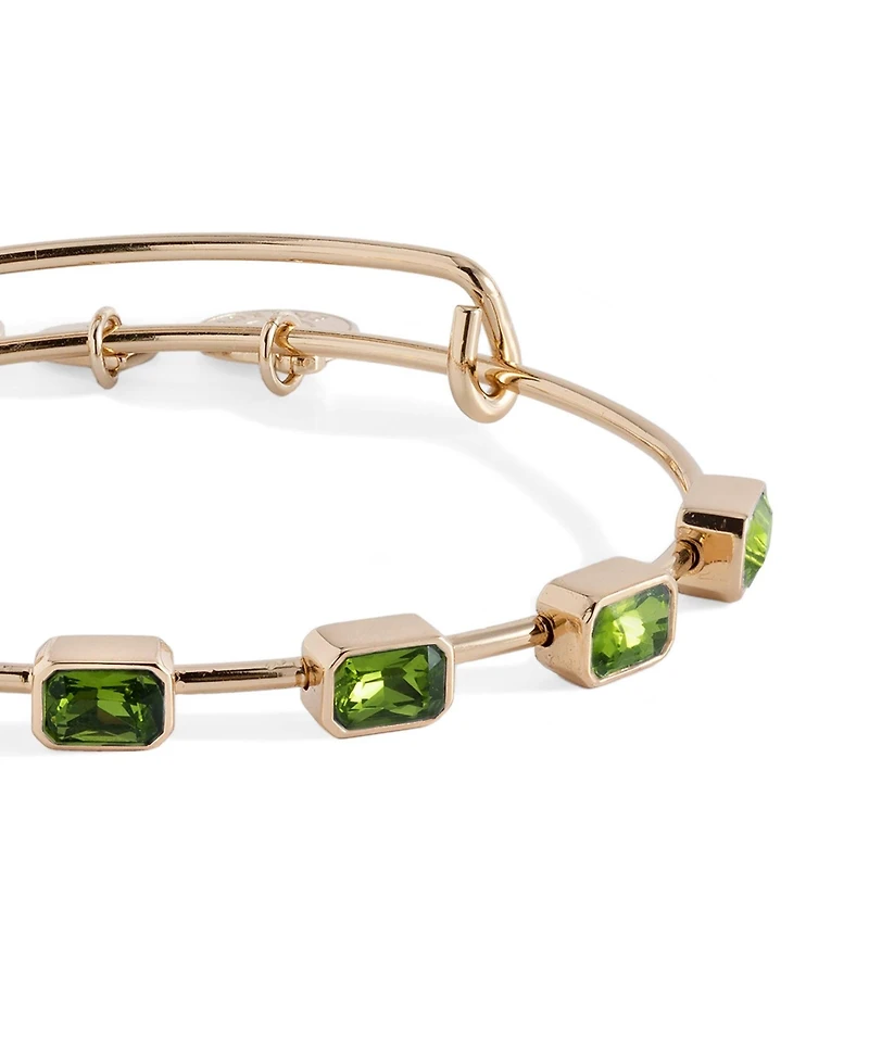 Alex and Ani August Birthstone Emerald Cut Bangle