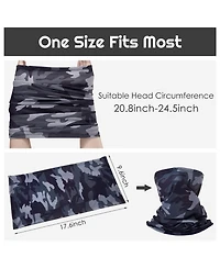 Piscifun 20 Pack Neck Gaiter Breathable Uv Protection Face Mask Outdoor Head Wrap Scarf