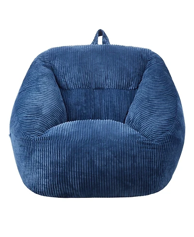 Slickblue 3 Foot Memory Foam Bean Bag Chair with Soft Teddy Velvet Cover