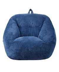 Slickblue 3 Foot Memory Foam Bean Bag Chair with Soft Teddy Velvet Cover