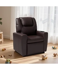 Slickblue Kids Recliner Chair with Cup Holder and Adjustable Footrest