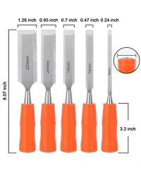 Xdovet Wood Chisel Set Steel Hammer End 5pieces