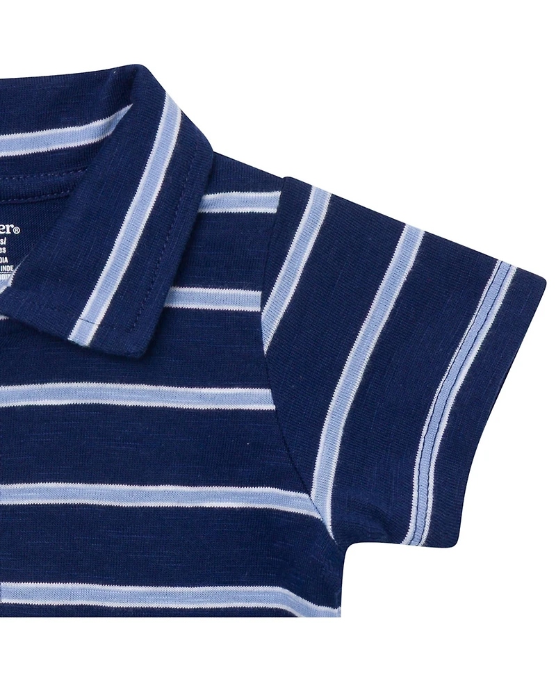 Gerber Baby Boys'(0-3 M to 18 ) Polo Bodysuit, Stripes