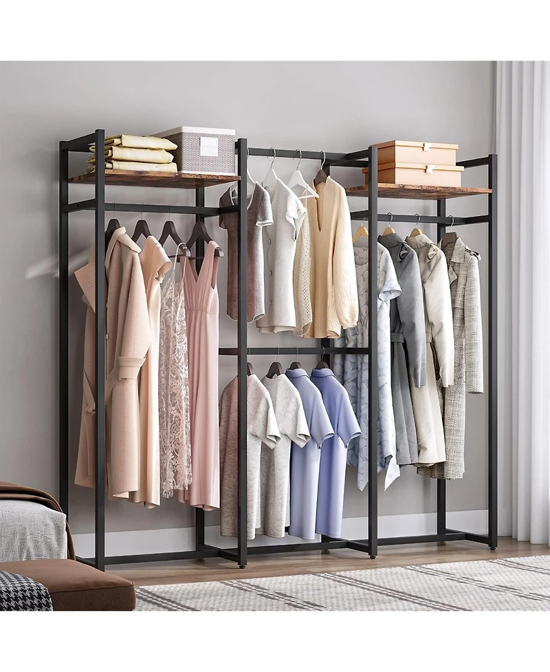 Tribesigns Heavy Duty Garment Rack with Shelves