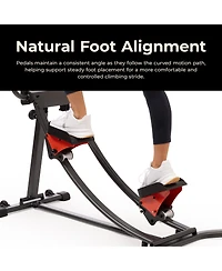 Sunny Health & Fitness Smart Adjustable Curved Step Climber with 27.6" Long Stride, 4 Incline Levels and Trainer-Led Workouts via SunnyFit App