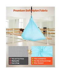 Sugift Aerial Yoga Hammock Swing With Nylon Fabric Daisy Rope Pe Zipper Bag 300 lbs Load Dual-Function