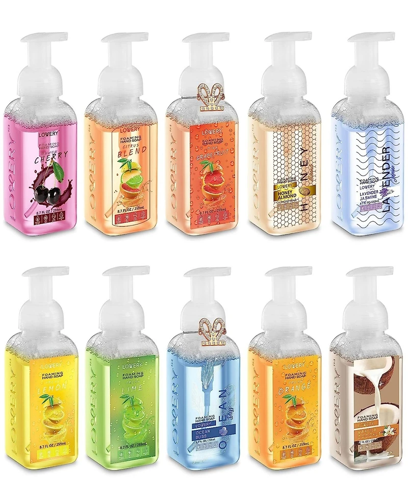 Lovery 10-Piece Hand Foaming Soap in Citrus, Floral, Fresh, Warm Fragrances