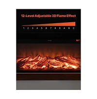 Slickblue 65.5in Electric Fireplace Stove Heater with Mantel 1500W Remote Timer