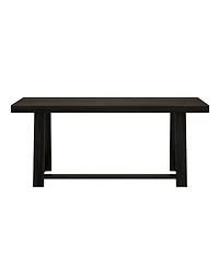 Plank+Beam 72" Classic Solid Wood Dining Table Set, Wirebrush, + 6 Chairs