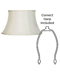 Imperial Shade Set of 2 Bell Lamp Shades Cream Large 13" Top x 19" Bottom x 11" High Spider Replacement Harp and Finial Fitting
