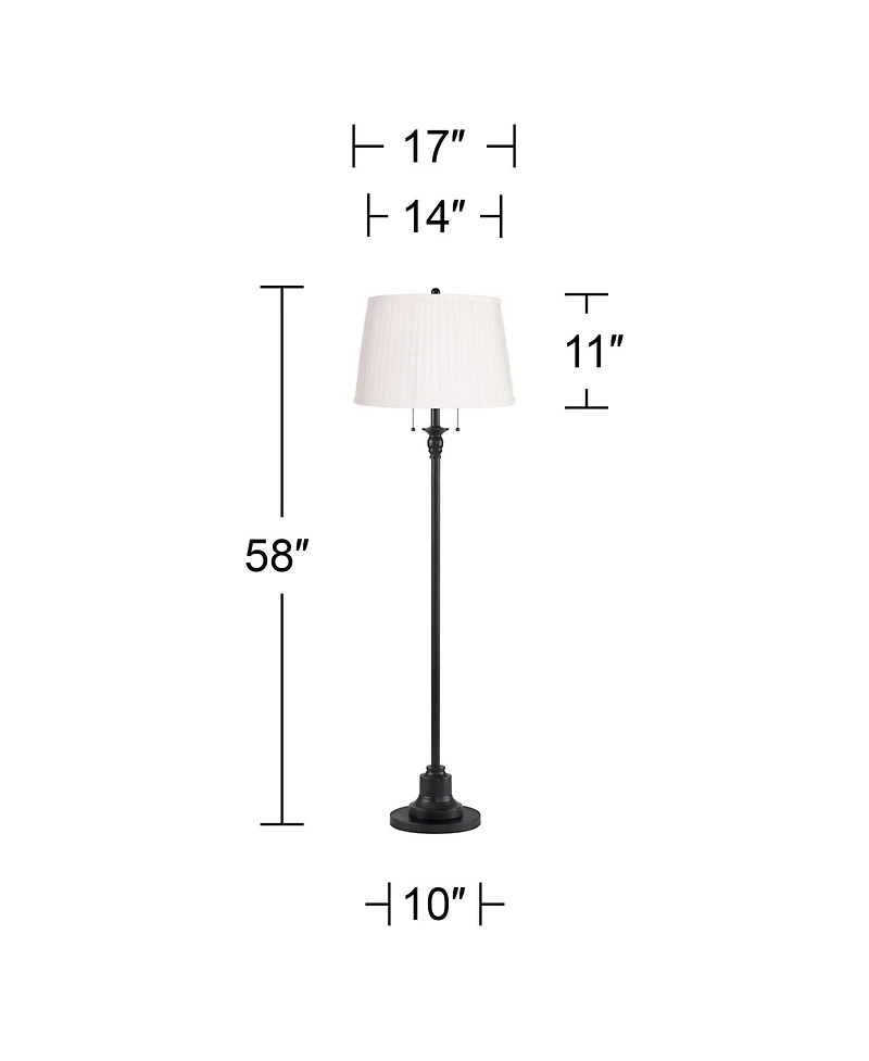 360 Lighting Dyna 58" High Pleated Shade 2-Light Floor Lamp
