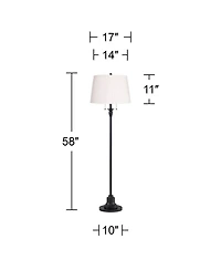 360 Lighting Dyna 58" High Pleated Shade 2-Light Floor Lamp