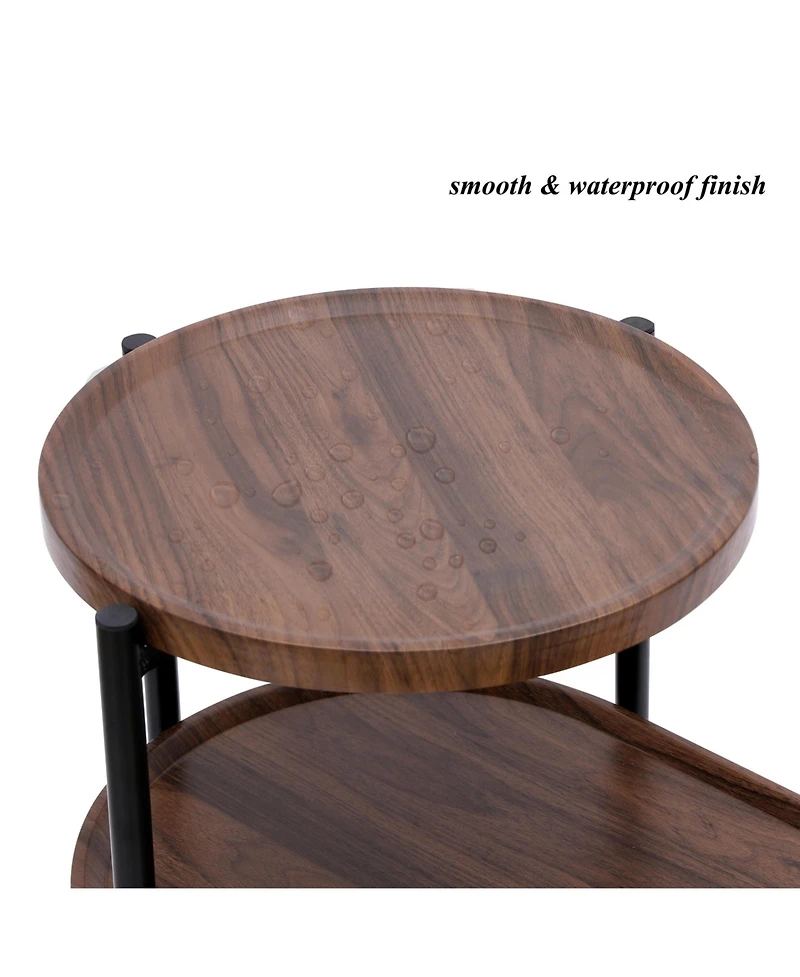 flynama 2-Tier Round and Oval Side Table