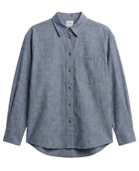 Calvin Klein Women's Chambray Long-Sleeve Button-Down Sleep Shirt