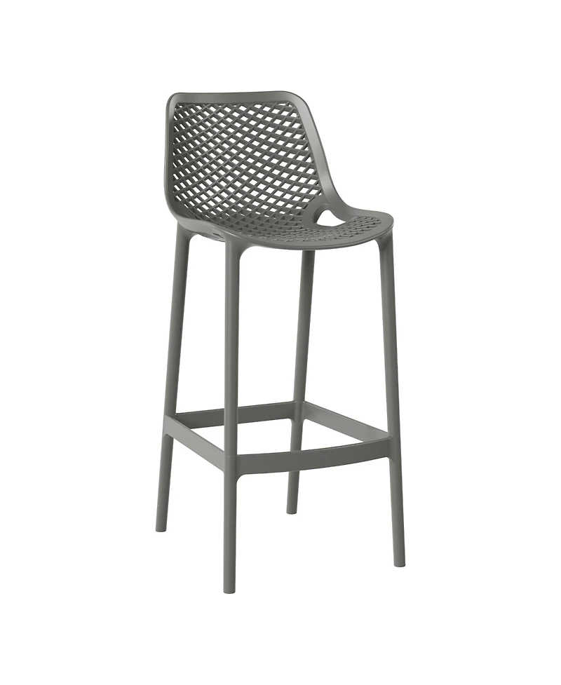 WestinTrends 41.75" Outdoor Modern Polypropylene Plastic Patio Bar Height Stools (Set of 2)