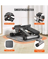 Sugift Mini Hydraulic Fitness Stepper with Resistance Bands Lcd Monitor 330LBS Load Capacity