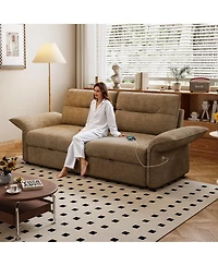 Lucky One 85" 2-in-1 Convertible Sofa Bed with Plush Upholstery and Built-in Usb Charging Ports