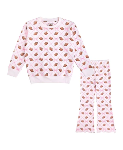 Sweet Wink Baby Girls Football Trellis Sweatshirt and Flare Legging Set