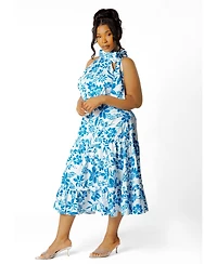 Buxom Couture Plus Floral Halter Neck Midi Dress
