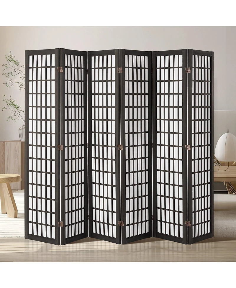 Slickblue Folding 6 Panel Privacy Room Divider Screen, Portable Indoor Partition for Living Bedroom