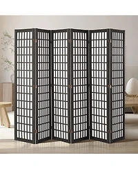 Slickblue Folding 6 Panel Privacy Room Divider Screen, Portable Indoor Partition for Living Bedroom