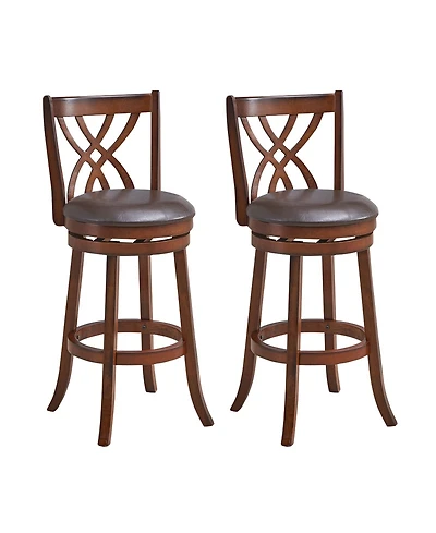 Mecale Set of 2 Swivel Counter-Height Chairs with Footrests