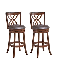Mecale Set of 2 Swivel Counter-Height Chairs with Footrests