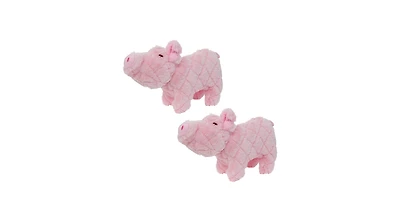 Mighty Farm Piglet 2 Pack, Durable Plush Squeaky Dog Toy