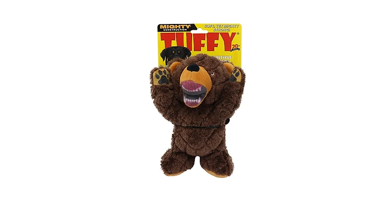Mighty Angry Animals Bear 2 Pack, Durable Plush Squeaky Dog Toy