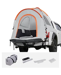 Hongge Waterproof Double Layer Truck Bed Tent for 5.5 to 6 ft Pickups Sleeping 2 to 3 with Rainfly and Carry Bag