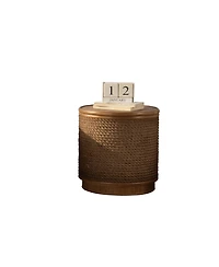 Flynama Boho Rattan Round Coffee Table Lift Top Storage Woven Accent Table No Assembly