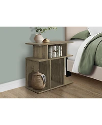 flynama 3-Tier Dark Taupe Modern Open Shelf Accent Side Table